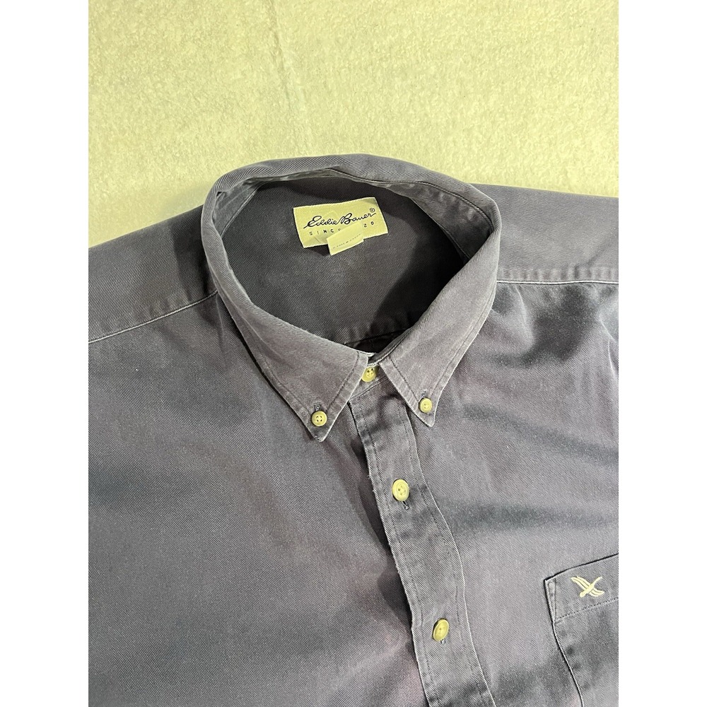 Vintage Eddie Bauer Shirt Men's Size XL Tall MT Blue Long Sleeve - Picture 6 of 16